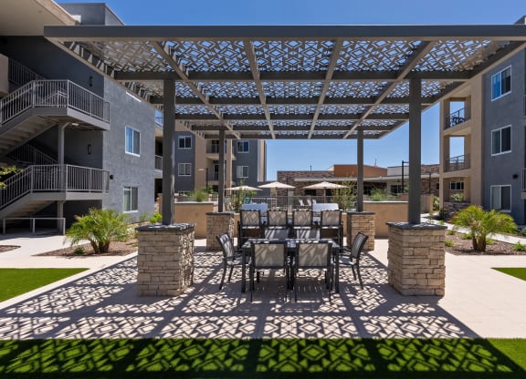 Seating and Grill Area at Tucson Landing, Tucson Arizona  