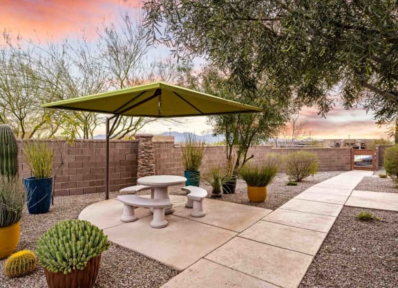 Shaded Seating Areas at Avilla Preserve Apartment Homes in Tucson Arizona