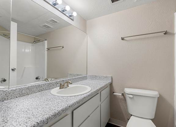Studio Bathroom at Villa Toscana Apartments in Phoenix Arizona
