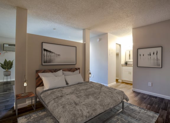Studio Bedroom at The Link at 4th Ave Apartments in Tucson