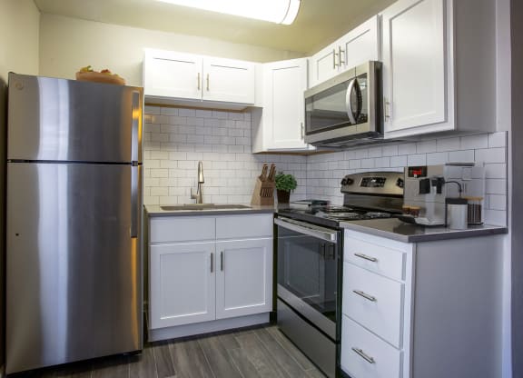 Studio kitchen at The Link at 4th Ave Apartments in Tucson
