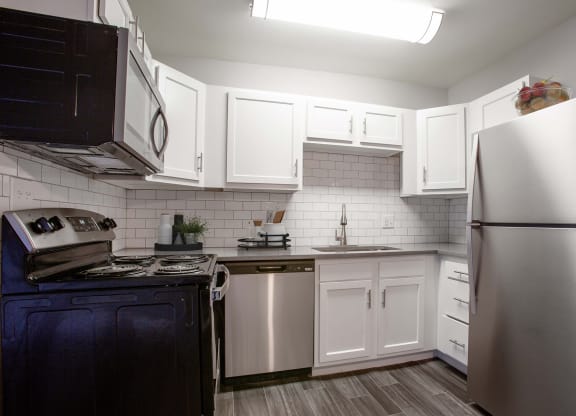 Two Bed Two Bath Kitchen at The Link at 4th Ave Apartments in Tucson Arizona