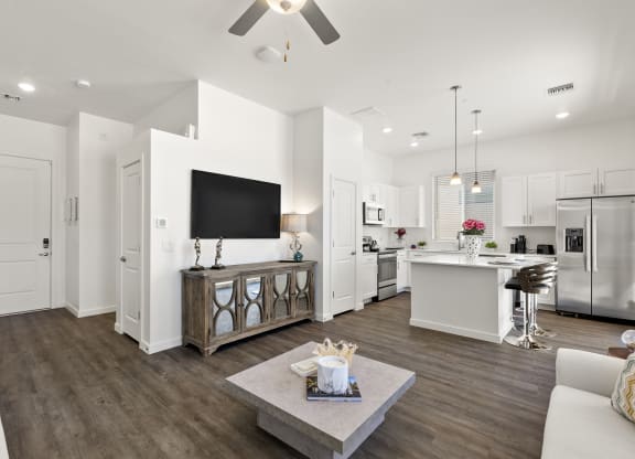 Two Bedroom Common Area at Casitas Catalina Apartments in Tucson