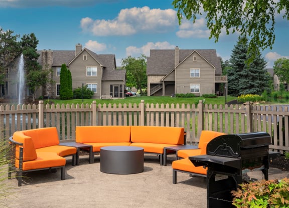 our apartments offer a clubhouse with a lounge and fire pit