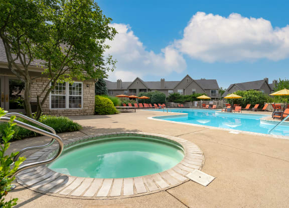 take a dip in the resort style pool at villas at houston levee west apartments