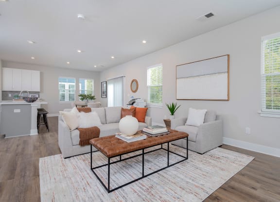 a living room with a couch and a coffee table