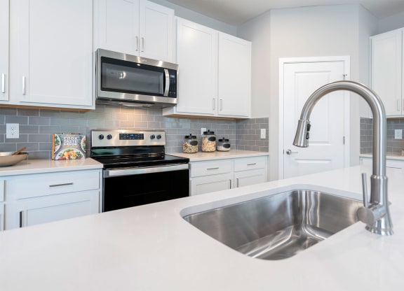 kitchen with island and stainless steel appliances