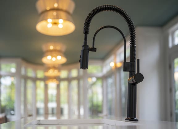 a microphone sitting on top of a kitchen counter