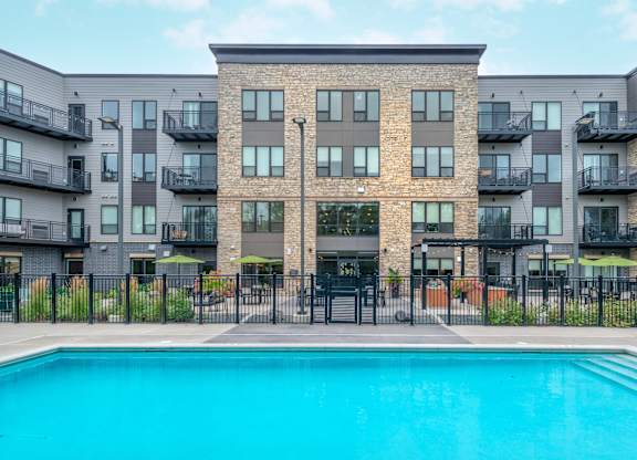 our apartments have a large swimming pool in front of our building