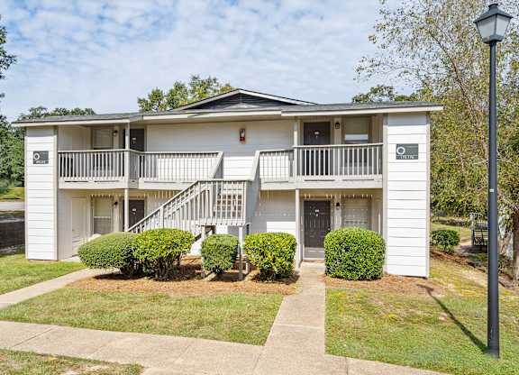exterior view of a two-story building at 701 South Apartments in Mobile, AL