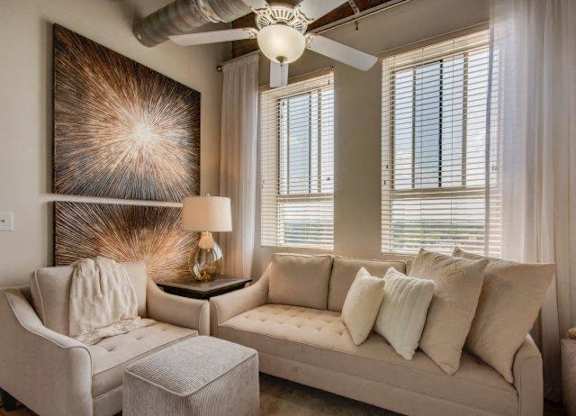 Modern Living Room at The Tower Apartments, Tuscaloosa, Alabama