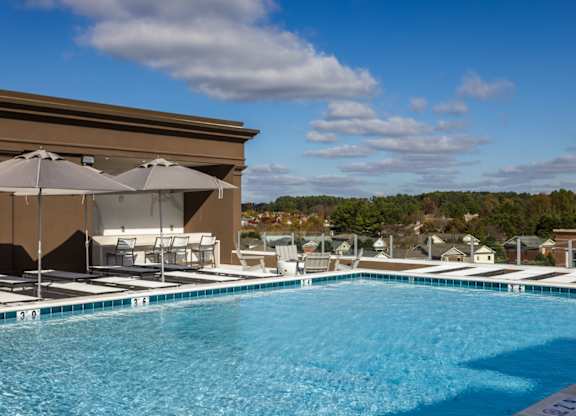 Rooftop pool and expansive sundeck at 2020 Providence in Huntsville, AL