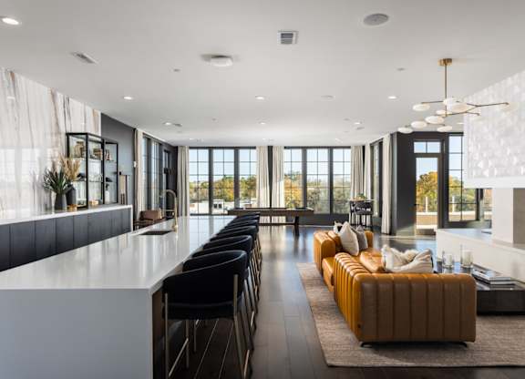 modern resident clubhouse and social space at 2020 providence in huntsville, al