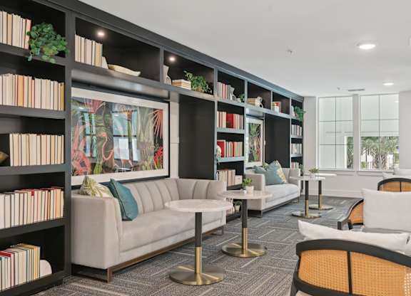 Community clubhouse and resident social area at Tapestry University Park in Sarasota, FL
