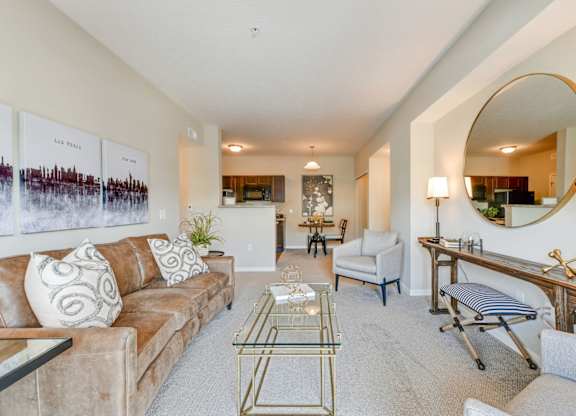 Modern Furnished Living Room at Austin Place
