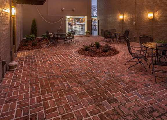 Courtyard View Ni Night at The Tower Apartments, Tuscaloosa, Alabama