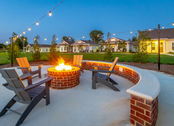 Fire pit and seating at Anthem Luxury Rentals and Apartment Homes in Huntsville, AL