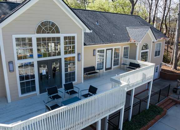 Clubhouse deck overlooking the pool at Summerchase at Riverchase in Hoover, AL