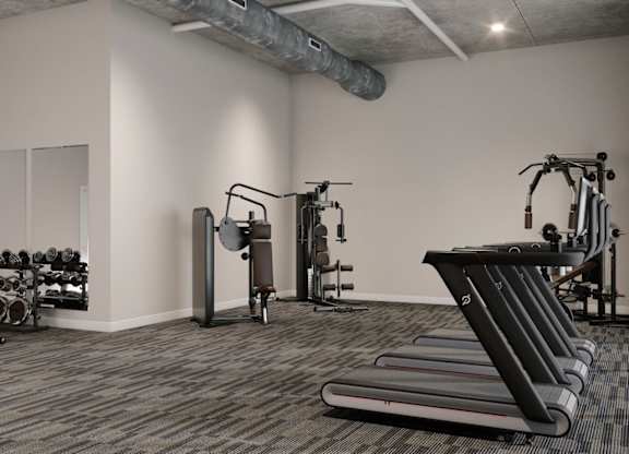 gym-quality fitness center at Wesley Place Apartments in Indianapolis, Indiana