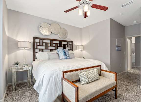 Large bedroom with en-suite bathroom at Magnolia Preserve in Dothan, AL