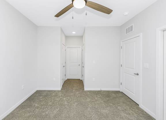 Primary bedroom Seabreeze floorplan with plush carpet Southern at Santa Rosa