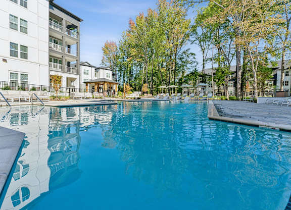 the swimming pool at the preserve at polo towers apartments sc
