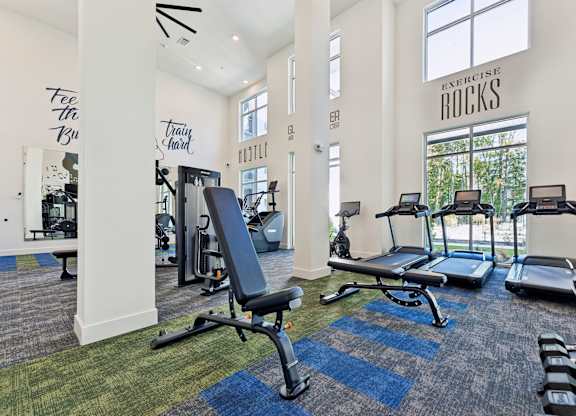 the gym at the preserve at polk apartments