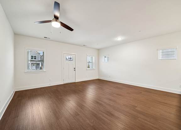 Living room of the cottage floor plan at Turnberry Park in Gardendale, AL