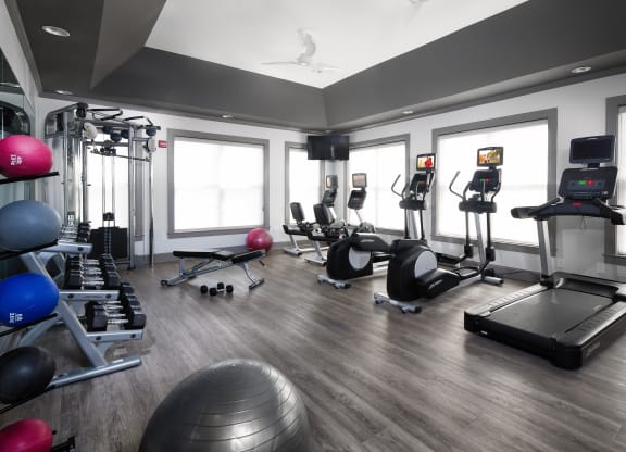Fitness center with cardio and weight equipment