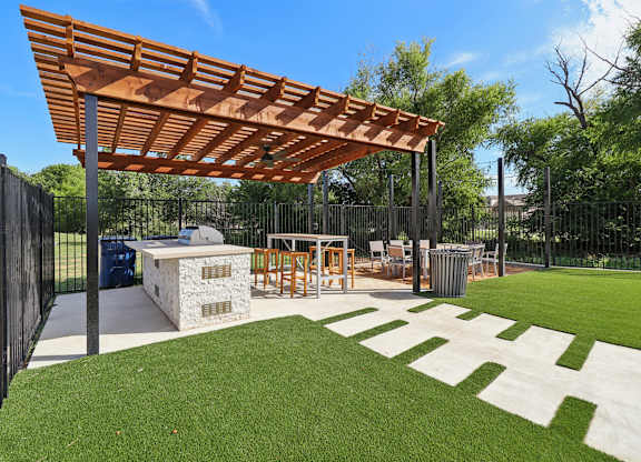 Outdoor grilling station at Townhomes at Princeton Meadows, homes in Princeton, TX