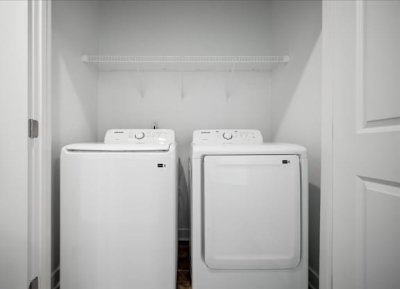 washer and dryer in a laundry room.