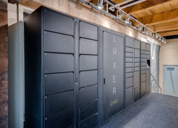 24/7 secure package pick-up lockers C&E Living in St Paul, MN