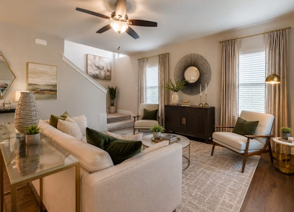 Modern living room at Townhomes at Princeton Meadows, Princeton homes for rent