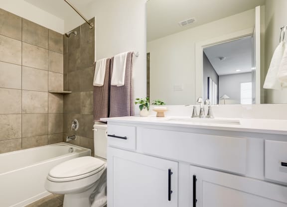 a bathroom with a bathtub toilet and sink