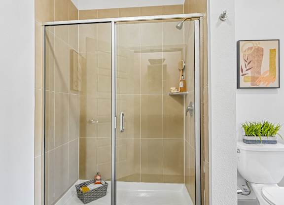 Separate Shower in Model Home Markethaus 3700