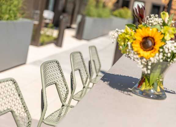flowers on a table at Harper Apartments in St Paul, MN