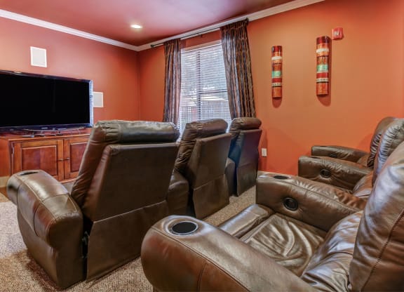 Theater Room with TV and recliners