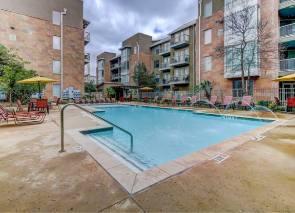 Refreshing Pool with water feature