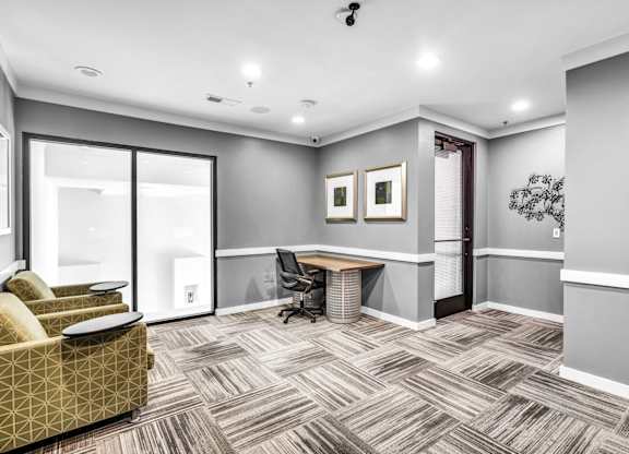 A work spacewith a desk at Markethaus 3700 in Plano Texas