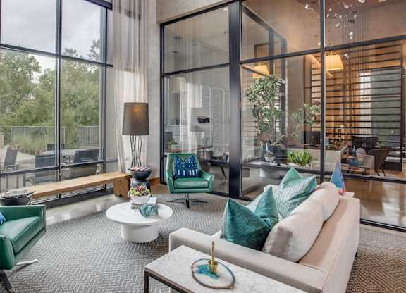 Resident clubhouse lounge at Twin Creeks Crossing, apartments for rent in Allen