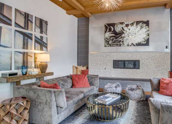 Shared resident lounge at Twin Creeks Crossing, apartments in Allen, TX