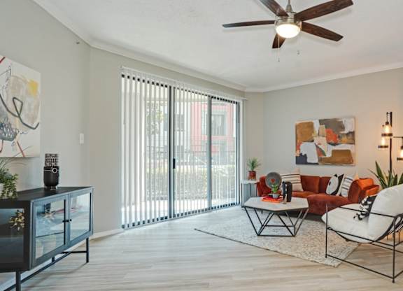 Open living area at The Lana, modern apartments in Dallas