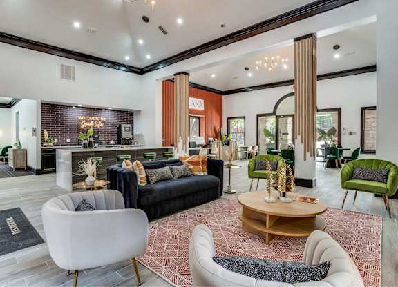 Resident lounge at The Lana, luxury apartments in North Dallas