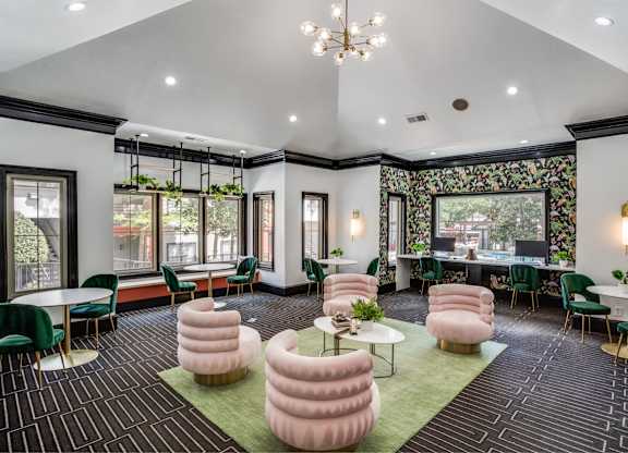 Community clubhouse at The Lana apartments in Dallas, TX
