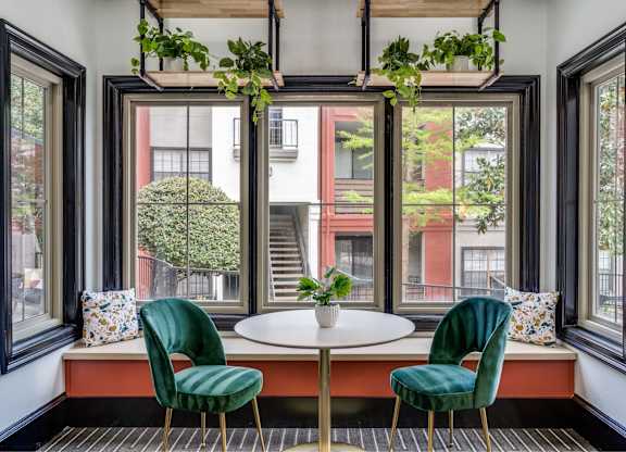 Spacious community lounge at The Lana, modern apartments in Dallas