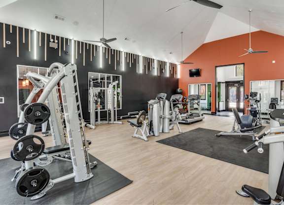 Gym and workout equipment at The Lana, apartments for rent in Dallas, TX