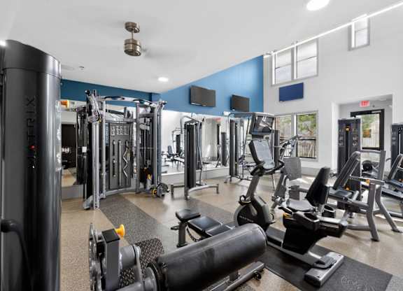 Resident fitness center at The Carson at Twin Creeks, apartments in Allen