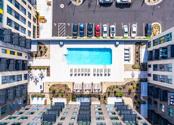 Rooftop pool and deck at The Revv West Allis, West Allis, WI