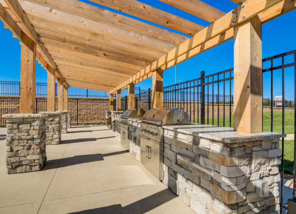 Outdoor Grilling Station on Pool Deck