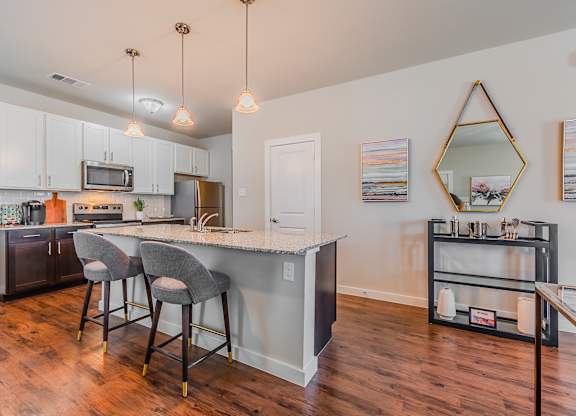 Modern kitchen at Townhomes at Princeton Meadows, homes in Princeton, TX